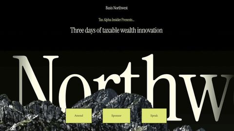 Cartoon introducing Basis Northwest, a Seattle conference dedicated to tax-aware investing and taxable wealth
