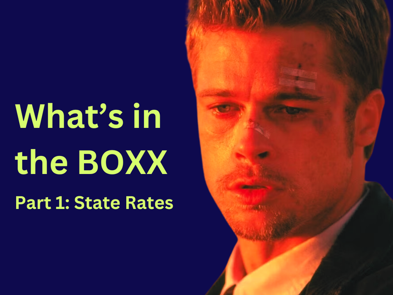 Cartoon dissecting the BOXX box-spread ETF and how state income tax bites into its tax advantages on sale