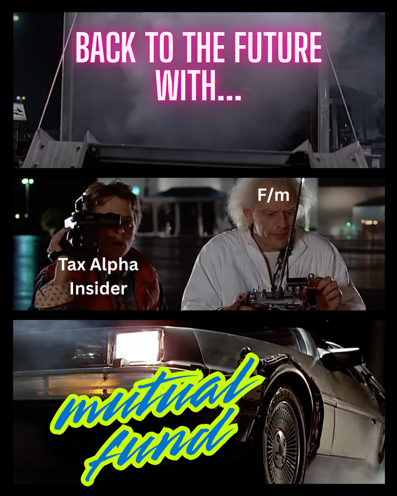 Cartoon showing the ETF share class acting as a redemption pressure-release valve for a more tax-efficient mutual fund