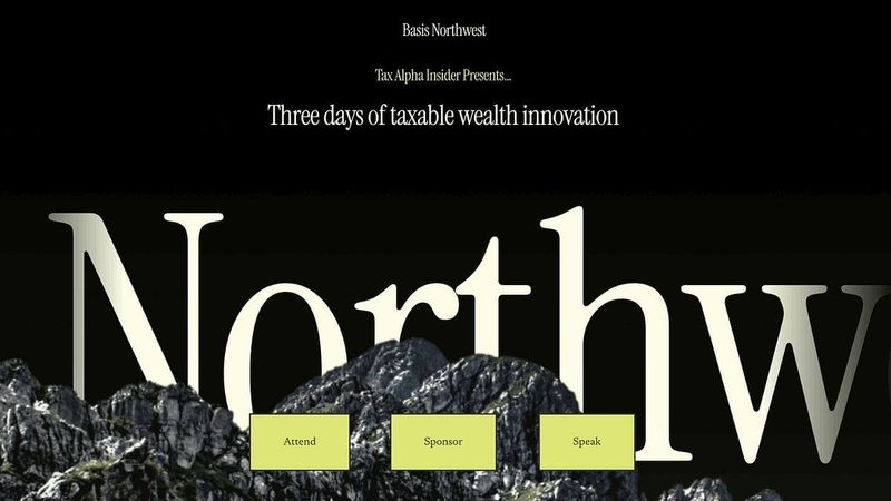 Cartoon introducing Basis Northwest, a Seattle conference dedicated to tax-aware investing and taxable wealth