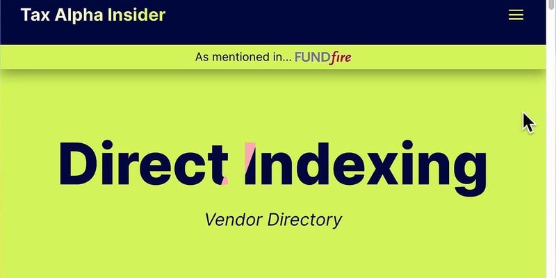 Cartoon on a consolidated direct indexing vendor directory delivering tax efficiency on tap
