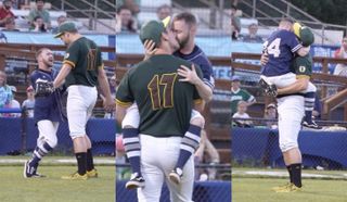 "Get it, short king!": US baseball team pays homage to Heated Rivalry with viral kiss