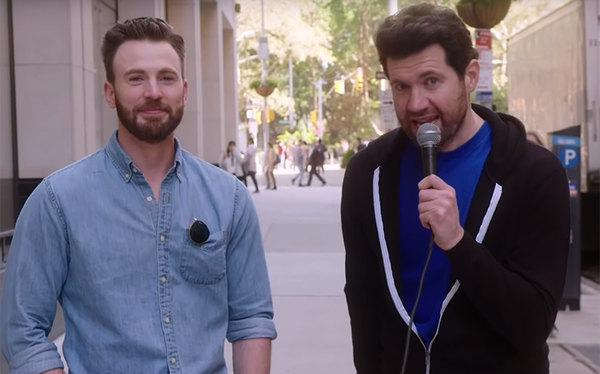Chris Evans appeared on Billy on the Street and it was so queer