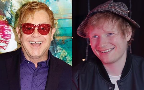 Elton John says Ed Sheeran gifted him a “giant” NSFW present for his birthday