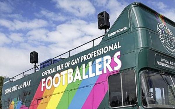 An empty bus has just entered the Brighton Pride parade, and here’s why