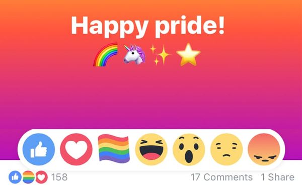 Facebook have decided to not bring back the Pride reaction emoji this year