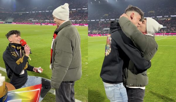 Bisexual footballer goes viral after proposing to his boyfriend in front of 50,000 fans