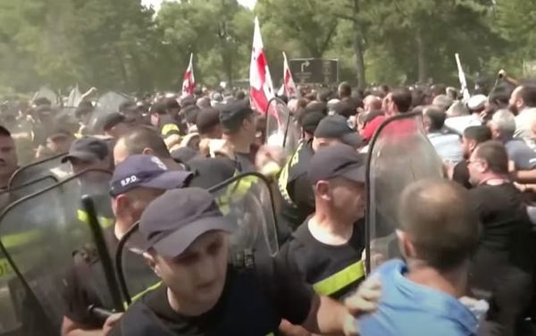Right-wing protesters storm Pride festival in Georgia’s capital Tbilisi