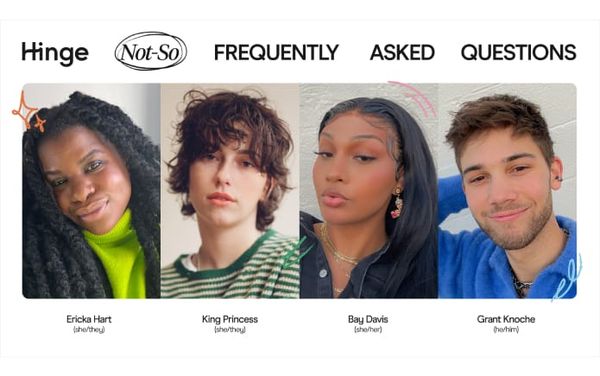 Hinge explores how asexual daters can have non-sexual forms of intimacy in latest NFAQ