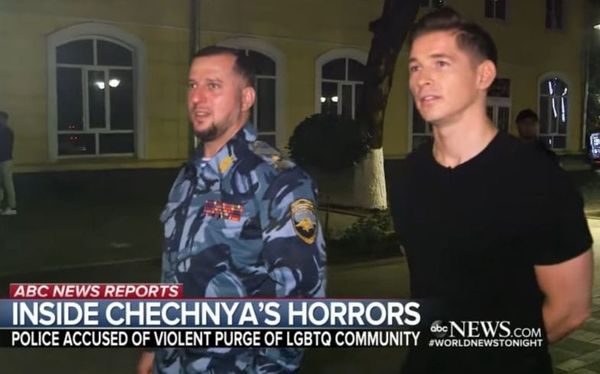 ABC journalist James Longman bravely tells Chechen police chief he’s gay