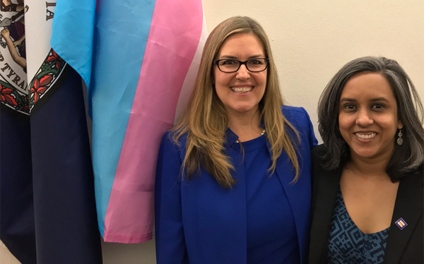 Congresswoman Jennifer Wexton “proudly” displays trans flag outside office