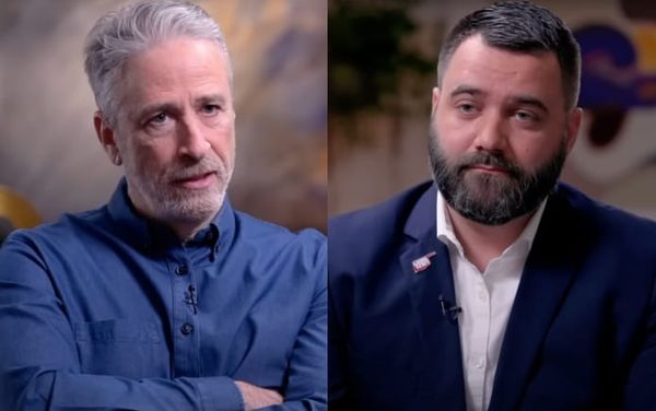 Jon Stewart calls out a Republican lawmaker’s hypocrisy in gun control and drag show debate