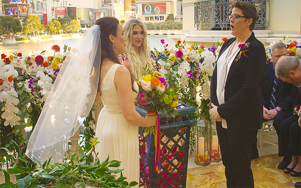 Kesha officiates wedding for real-life lesbian couple in new music video