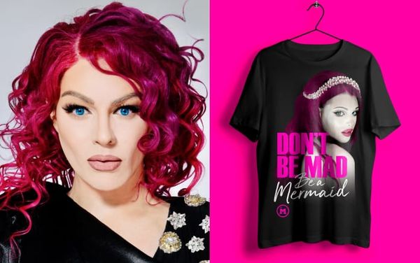 Joseph Harwood and Mermaids team up for powerful ‘Don’t Be Mad, Be A Mermaid” merch collection