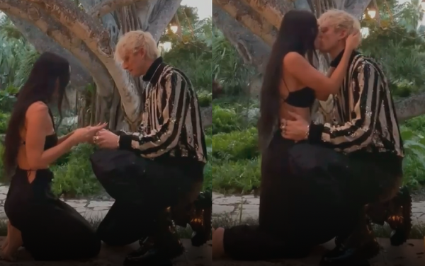 Megan Fox and Machine Gun Kelly celebrate engagement by drinking blood