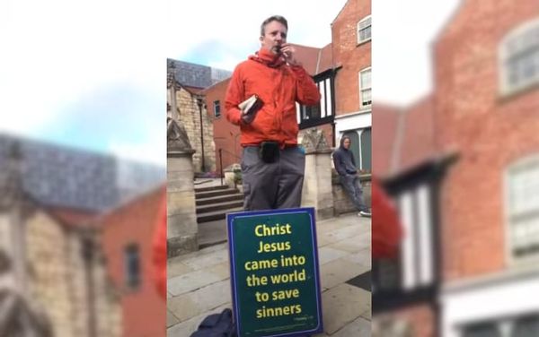 Locals stand up to preacher ranting about “degenerate” homosexuals