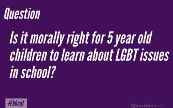 Question Time attracts controversy for asking if it’s “morally right” to teach children LGBTQ issues