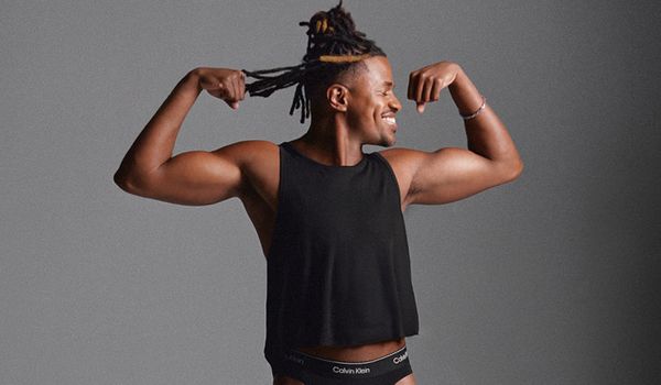 Jeremy Pope and Cara Delevingne strip down to their Calvins for Pride