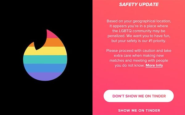 Tinder will now warn users when they visit countries with anti-LGBTQ laws
