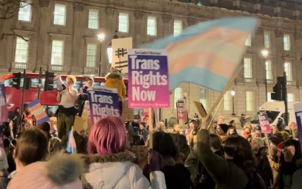 Trans people protest against UK government blocking Scottish gender bill