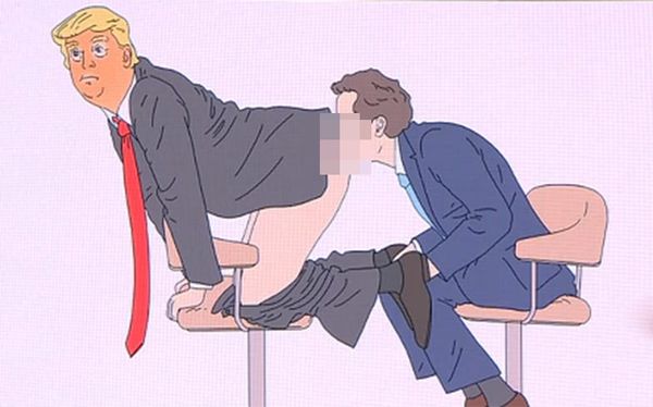 Piers Morgan slams “homophobic” cartoon of him pleasuring Donald Trump