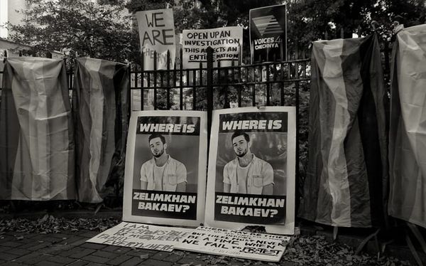 Demonstration held in NYC to mark one year since Zelim Bakaev went missing in Chechnya