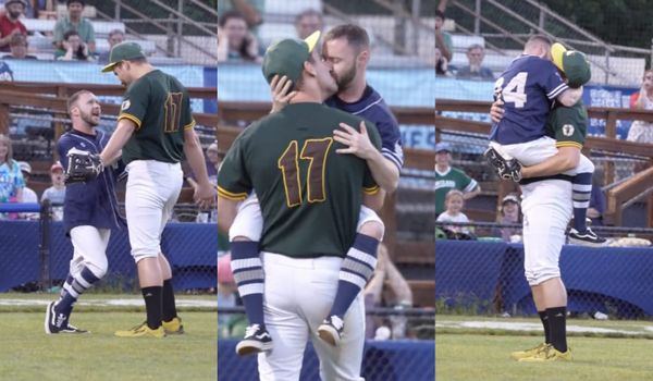 "Get it, short king!": US baseball team pays homage to Heated Rivalry with viral kiss