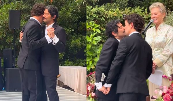 Mark Indelicato marries partner David Watson, with Hacks co-star Jean Smart officiating