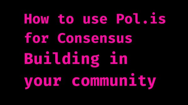 Spotlight: Using Pol.is: A Dynamic Tool for Consensus Building