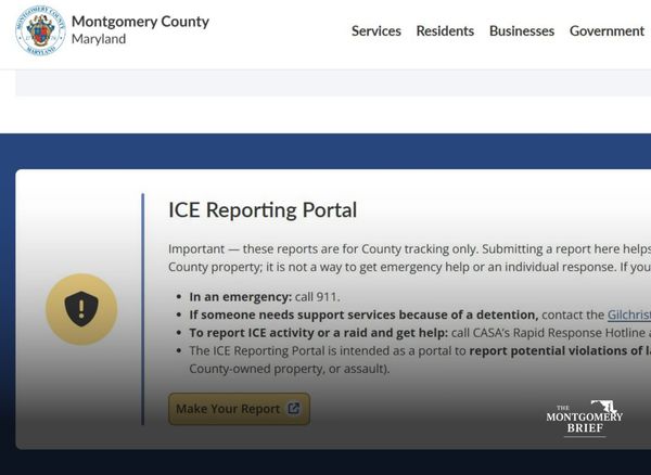 A new ICE reporting tool is now available for Montgomery County residents