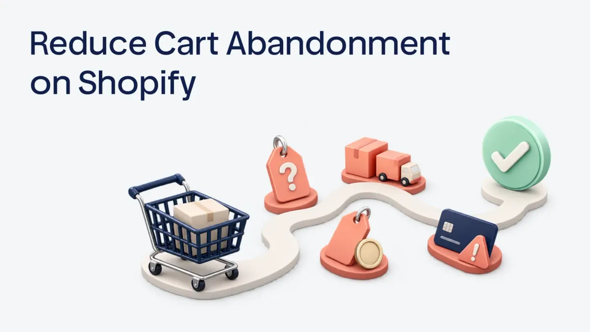 Illustrative shopping cart and recovery path showing where a Shopify purchase can lose momentum