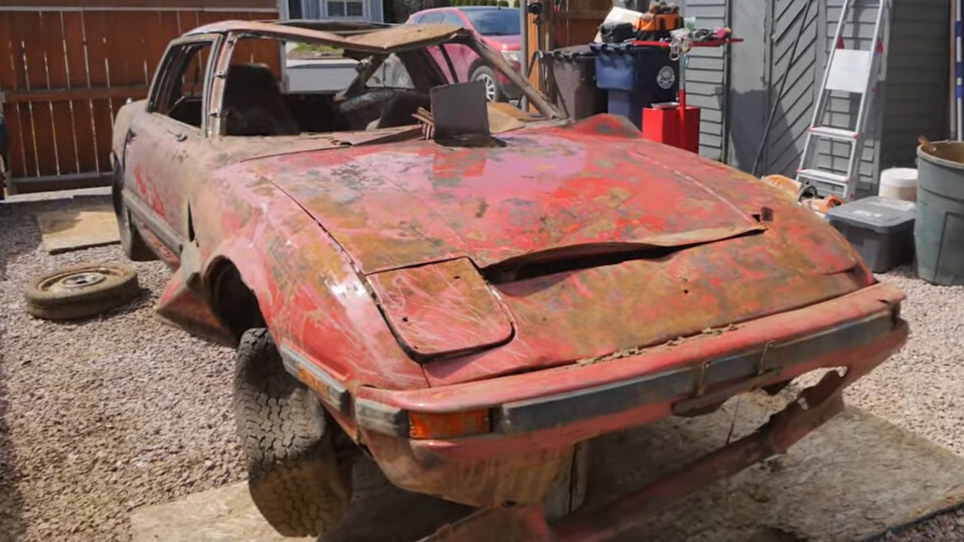 Watch The Mazda RX-7 Recovered From River Get Chopped Up