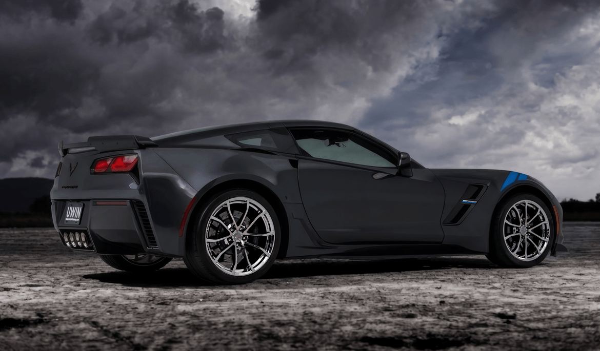 2017 Corvette Grand Sport Collector Edition rear three-quarter view