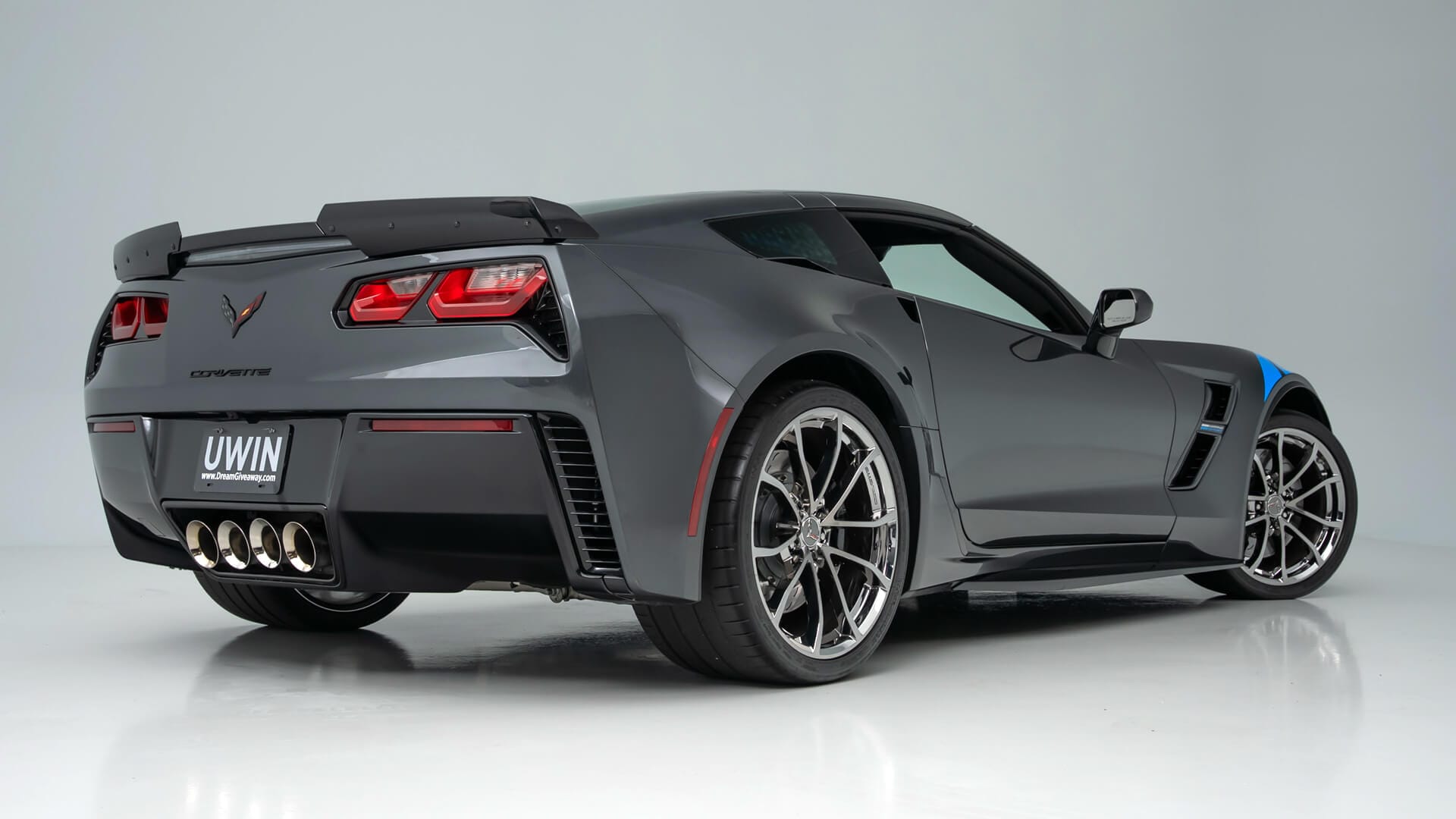 2017 Corvette Grand Sport Collector Edition rear view with quad-tip performance exhaust
