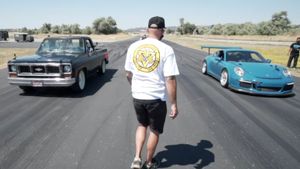 Porsche 911 GT3 Races A Chevy C10 With LS3 Swap