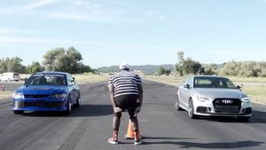 Audi RS3 Races A Mitsubishi Evo VIII
