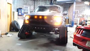A Ford Raptor With Tracks Looks Fun