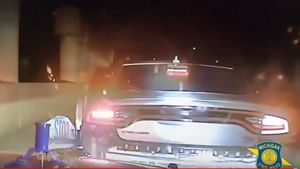 Dodge Charger Fleeing Michigan Police Runs Out Of Gas