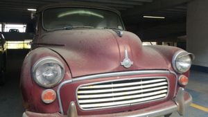 Abandoned Morris Minor 1000 At Center Of Mystery