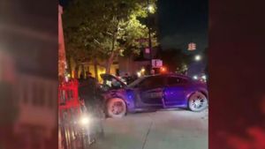 Stolen Dodge Charger Smashes Into Funeral Home