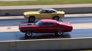 1969 Yenko Camaro Races 1970 Ford Torino Super Cobra Jet