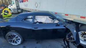 Dodge Challenger Hits Fed-Ex Semi-Truck
