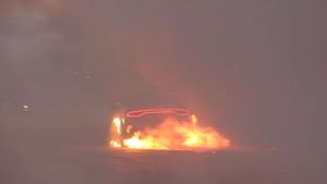 When A Dodge Charger Hellcat Burnout Goes Bad