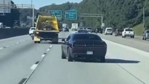 Dodge Challenger Crabbing On The Highway