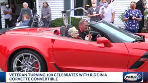 Veteran Rides In Corvette For 100th Birthday