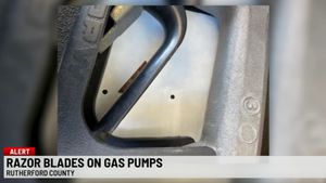 Razor Blades Found On Gas Pump Handles
