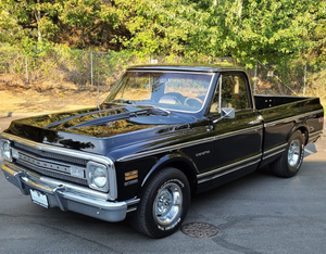 Rare Black 1970 Chevrolet C/10 Short Bed With Factory Air Is Selling At Lucky Collector Car Auctions