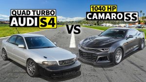 1,040-HP Chevy Camaro SS Met a Quad-Turbo Audi S4 on the Drag Strip