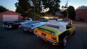 Classic Cars And Firefighters Threatened During Blaze