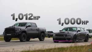 Hennessey's Mammoth TRX and Charger Jailbreak Face Off in a Powerhouse Drag Race